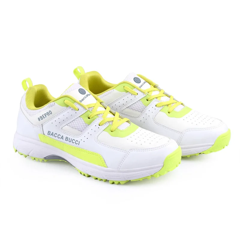 Bacca Bucci Neon Green Wicket Wings Pro Performance Cricket Shoes for Men | Best Price UAE